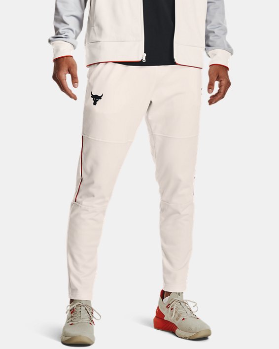 Men's Project Rock Knit Track Pants, White, pdpMainDesktop image number 1